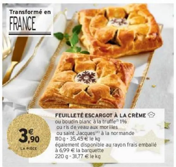 feuilleté escargot à la crème