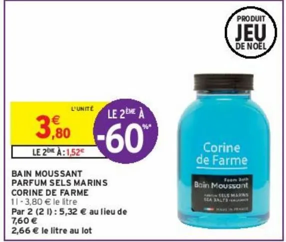 bain moussant parfum sels marins corine de farme