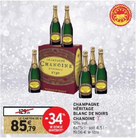 CHAMPAGNE HÉRITAGE BLANC DE NOIRS CHANOINE