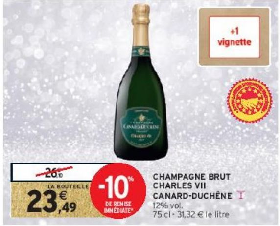 CHAMPAGNE BRUT CHARLES VII CANARD-DUCHÊNE