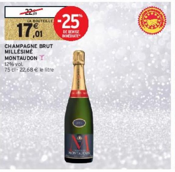 CHAMPAGNE BRUT MILLÉSIMÉ MONTAUDON