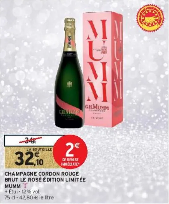 champagne cordon rouge brut le rosé édition limitée mumm