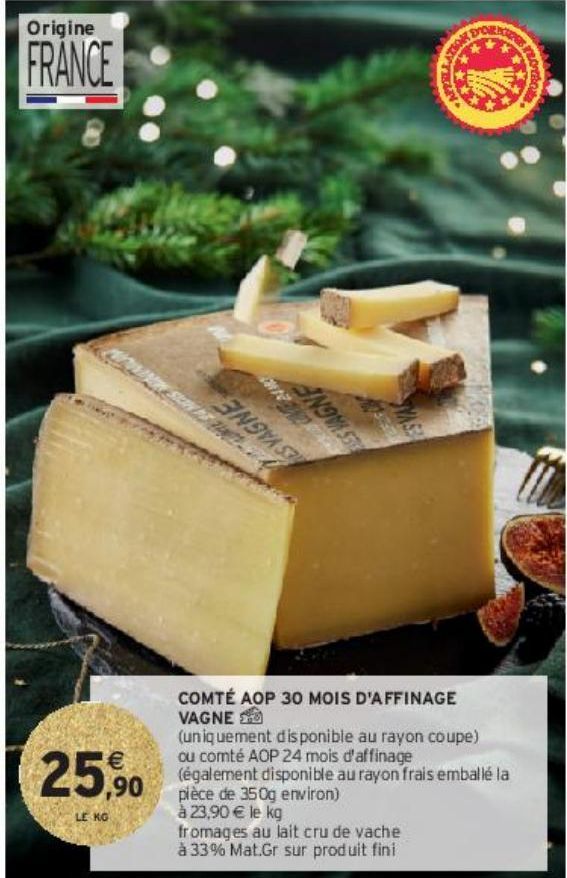 COMTÉ AOP 30 MOIS D'AFFINAGE VAGNE