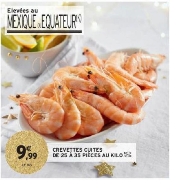 CREVETTES CUITES DE 25 À 35 PIÈCES AU KILO