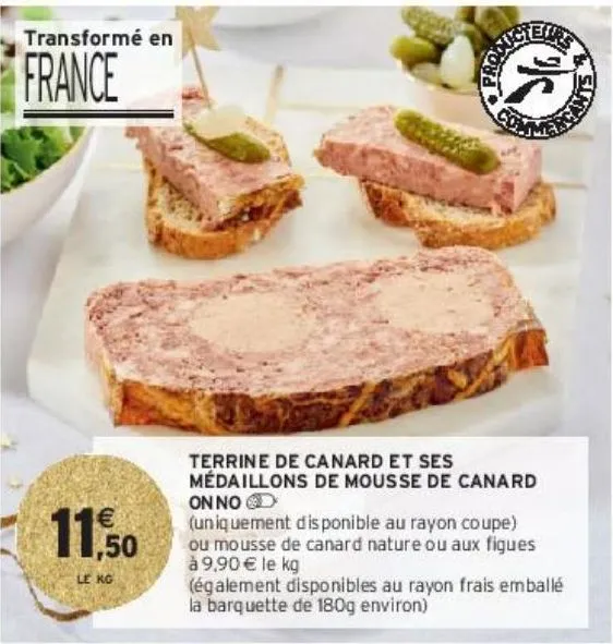 terrine de canard et ses médaillons de mousse de canard onno