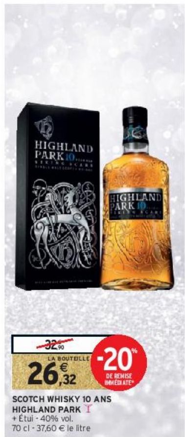 SCOTCH WHISKY 10 ANS HIGHLAND PARK