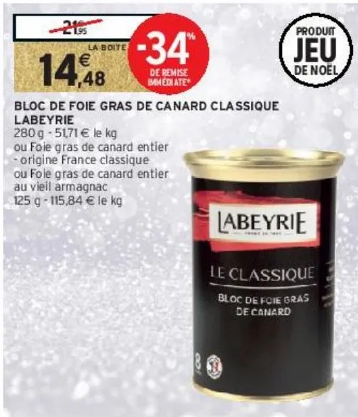 bloc de foie gras de canard classique labeyrie