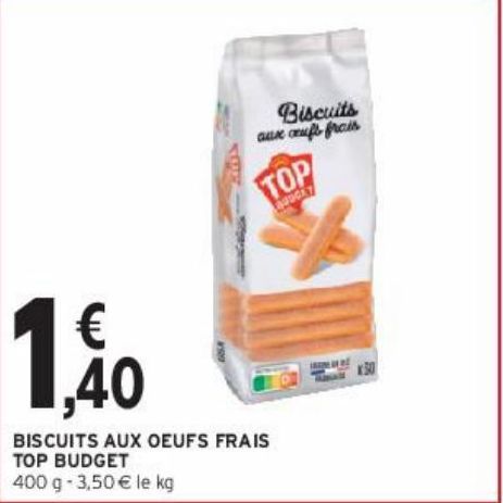 BISCUITS AUX OEUFS FRAIS TOP BUDGET