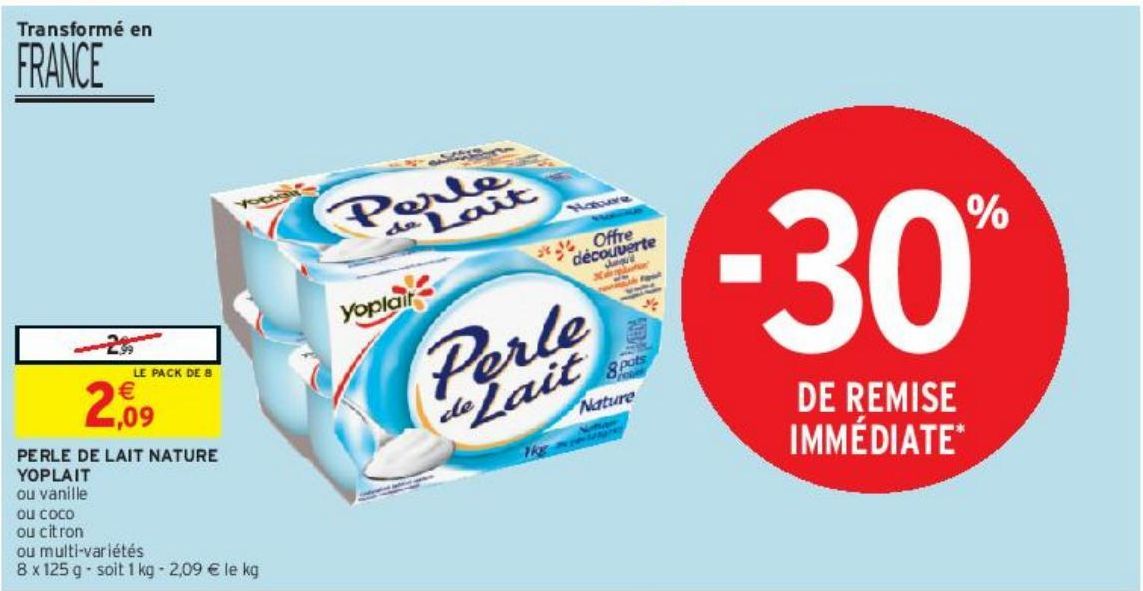 PERLE DE LAIT NATURE YOPLAIT