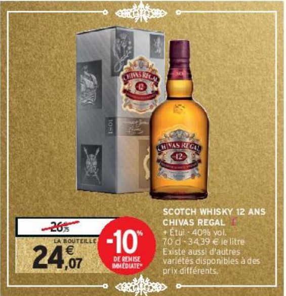 SCOTCH WHISKY 12 ANS CHIVAS REGAL