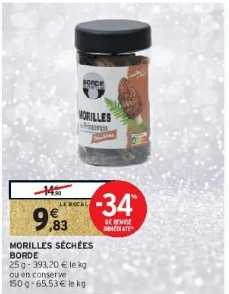 morilles séchées borde