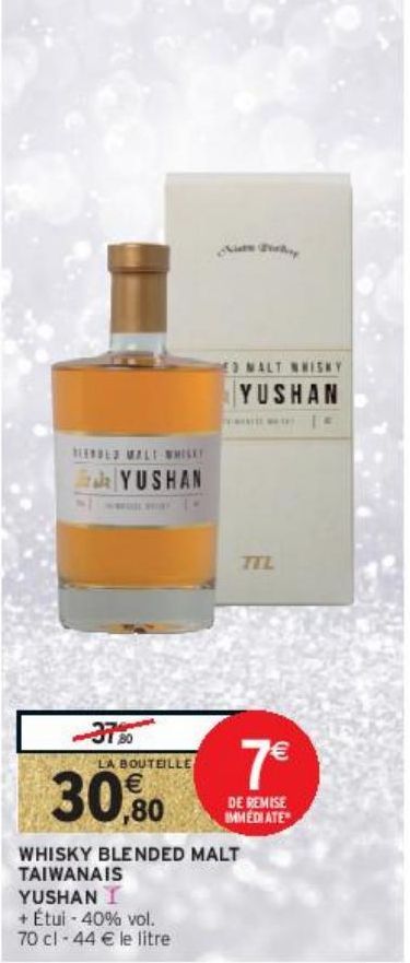 WHISKY BLENDED MALT TAIWANAIS YUSHAN