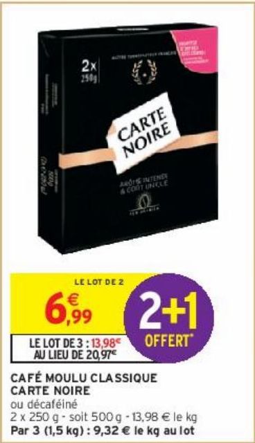 CAFÉ MOULU CLASSIQUE CARTE NOIRE