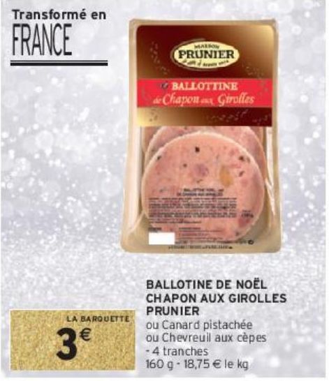 BALLOTINE DE NOËL CHAPON AUX GIROLLES PRUNIER