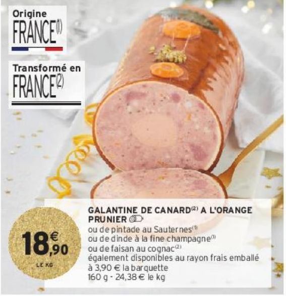 GALANTINE DE CANARD(2) A L'ORANGE PRUNIER