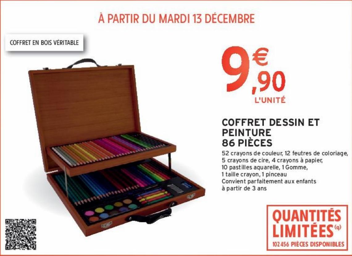 COFFRET DESSIN ET PEINTURE 86 PIÈCES