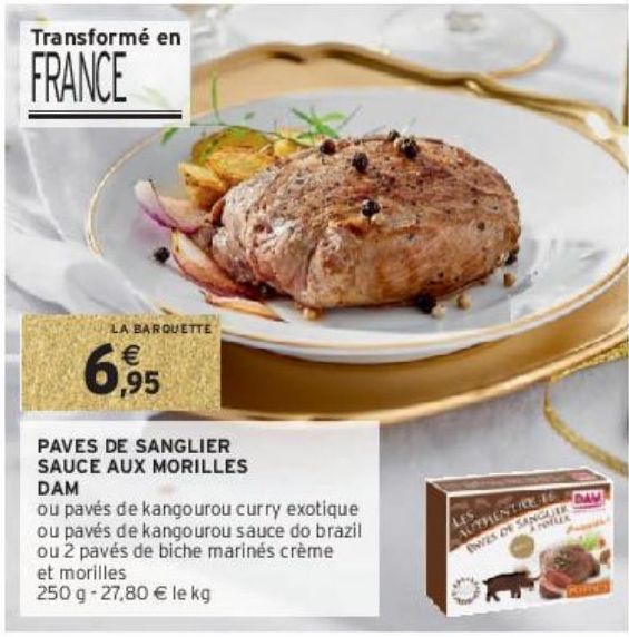 PAVES DE SANGLIER SAUCE AUX MORILLES DAM