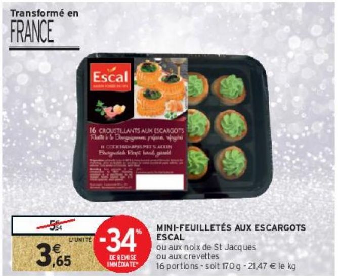 MINI-FEUILLETÉS AUX ESCARGOTS ESCAL