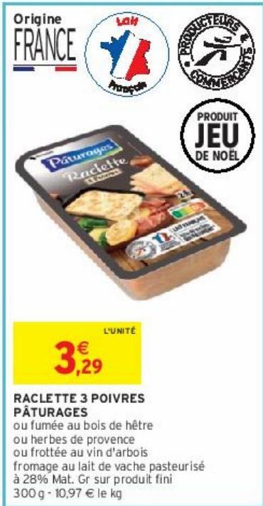 RACLETTE 3 POIVRES PÂTURAGES