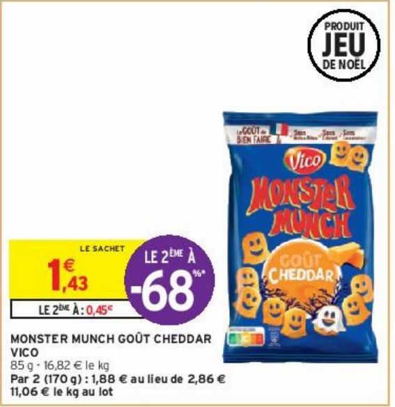 MONSTER MUNCH GOÛT CHEDDAR VICO