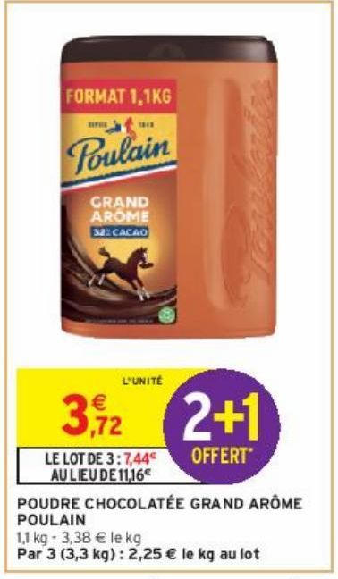 POUDRE CHOCOLATÉE GRAND ARÔME POULAIN