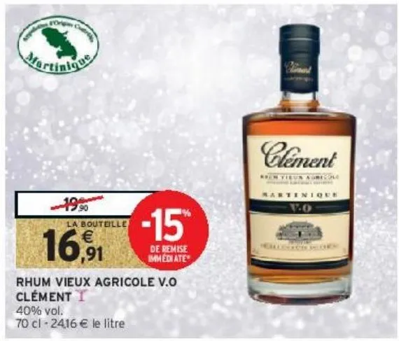 rhum vieux agricole v.o clément