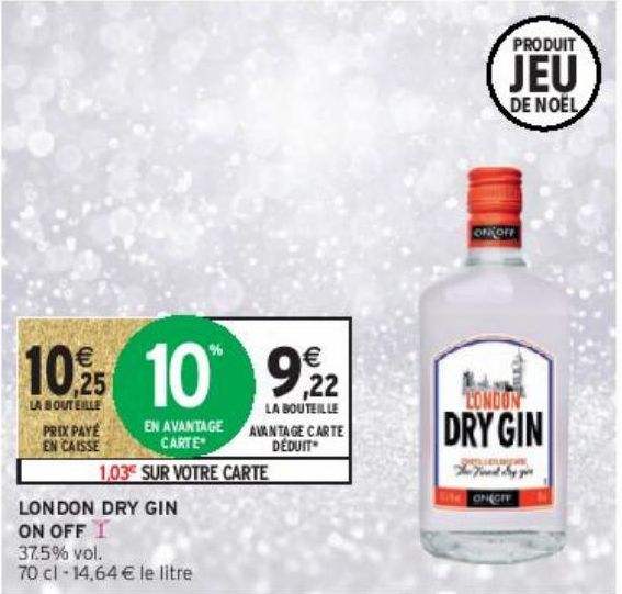 LONDON DRY GIN ON OFF