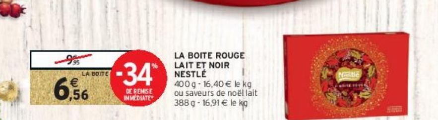 LA BOITE ROUGE LAIT ET NOIR NESTLÉ