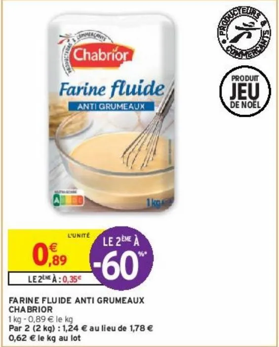 farine fluide anti grumeaux chabrior