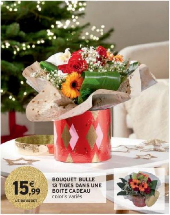 BOUQUET BULLE 13 TIGES DANS UNE BOITE CADEAU