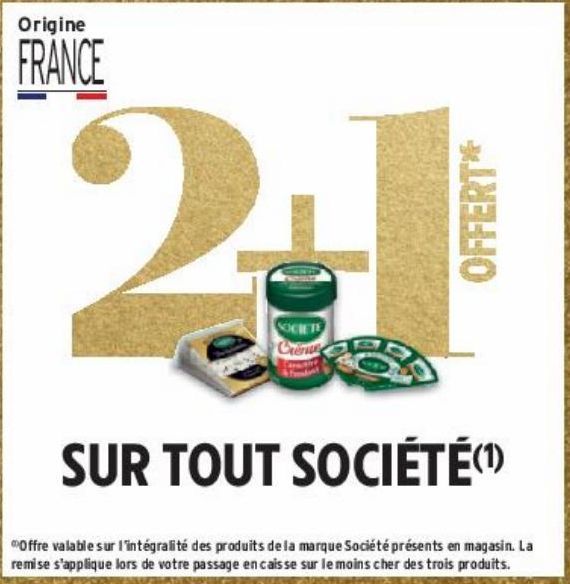 2+1 OFFERT SUR TOUT SOCIÉTÉ