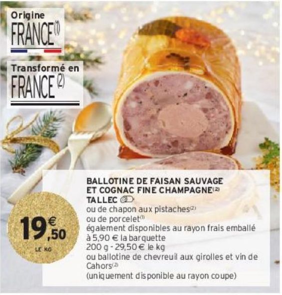 BALLOTINE DE FAISAN SAUVAGE ET COGNAC FINE CHAMPAGNE(2) TALLEC