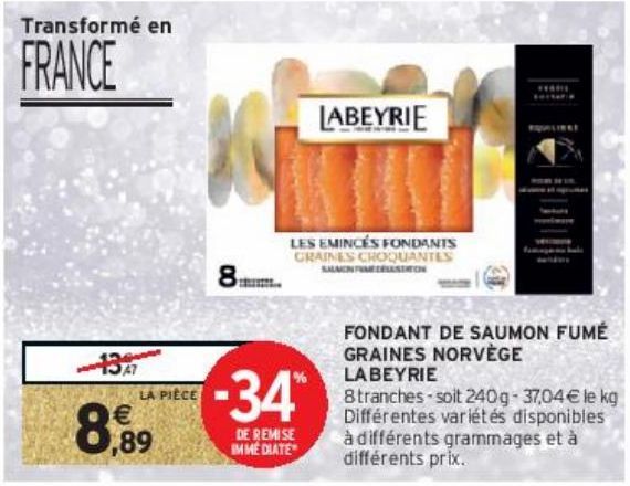 FONDANT DE SAUMON FUMÉ GRAINES NORVÈGE LABEYRIE