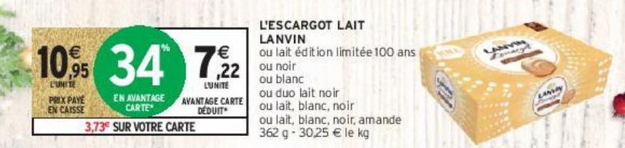 L'ESCARGOT LAIT LANVIN