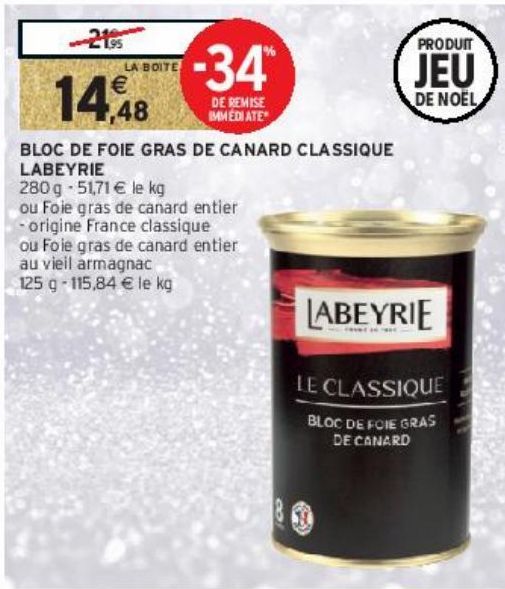 BLOC DE FOIE GRAS DE CANARD CLASSIQUE LABEYRIE