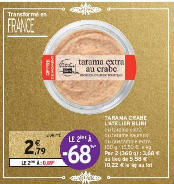 TARAMA CRABE L'ATELIER BLINI