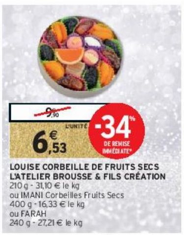 LOUISE CORBEILLE DE FRUITS SECS L'ATELIER BROUSSE & FILS CRÉATION