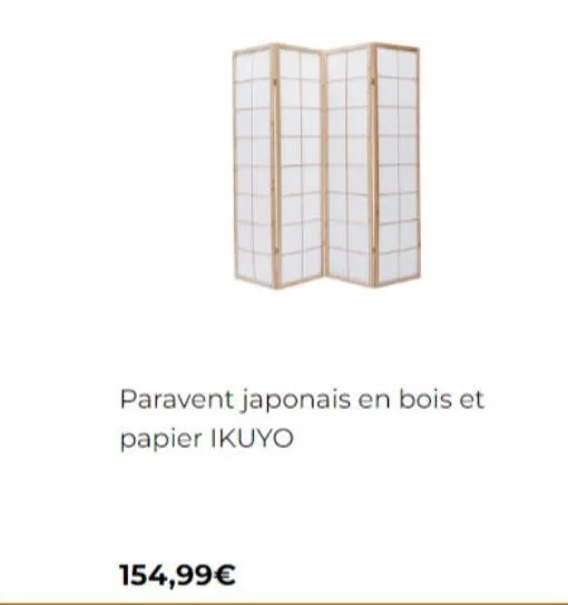 paravent japonais en bois et papier ikuyo  154,99€ 