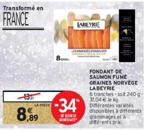 FONDANT DE SAUMON FUMÉ GRAINES NORVÈGE LABEYRIE