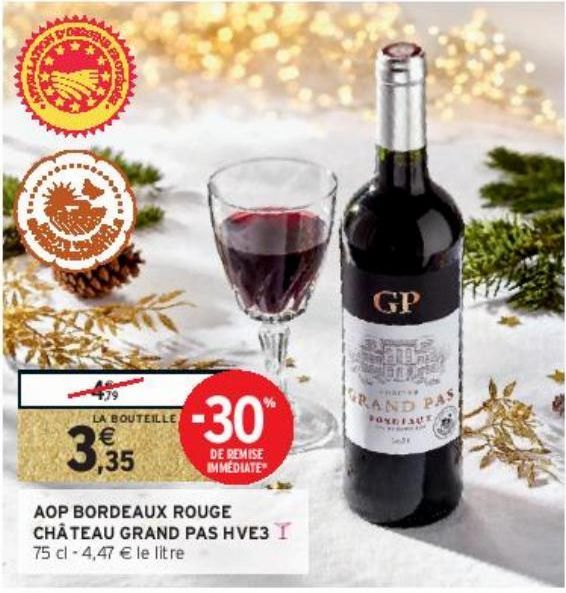 AOP BORDEAUX ROUGE CHÂTEAU GRAND PAS HVE3