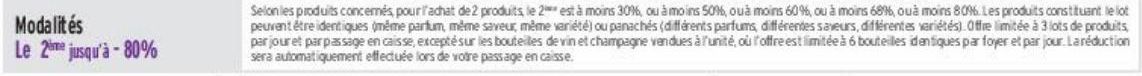 Modalités Le 2ème jusqu’à - 80%