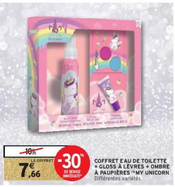 COFFRET EAU DE TOILETTE + GLOSS À LÈVRES + OMBRE À PAUPIÈRES MY UNICORN