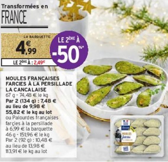 MOULES FRANÇAISES FARCIES À LA PERSILLADE LA CANCALAISE