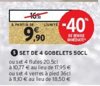 SET DE 4 GOBELETS 50CL