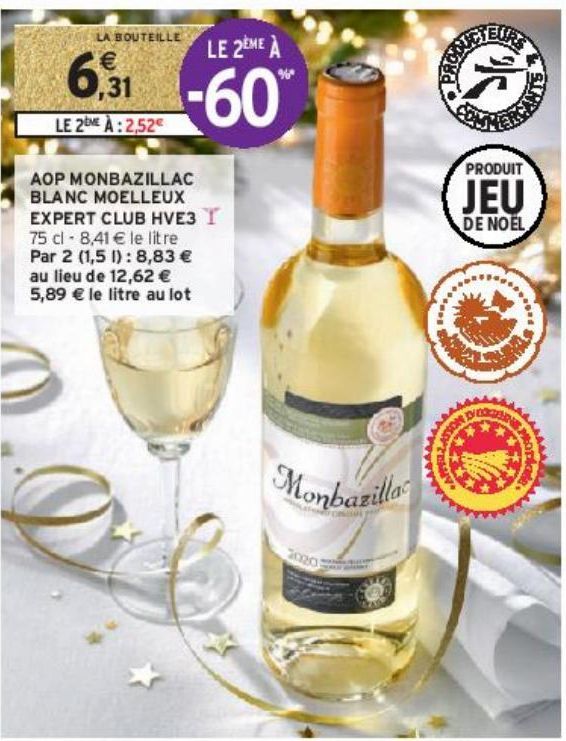 AOP MONBAZILLAC BLANC MOELLEUX EXPERT CLUB HVE3