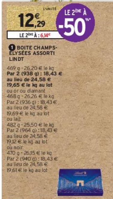 BOITE CHAMPSÉLYSÉES ASSORTI LINDT