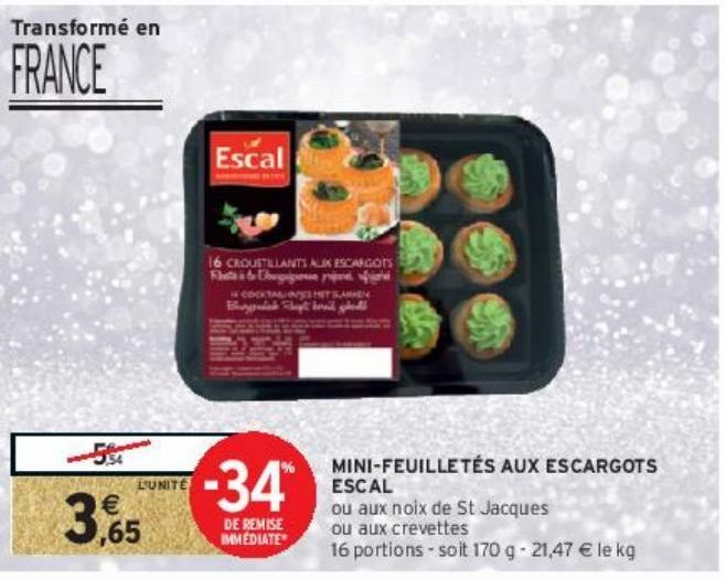 MINI-FEUILLETÉS AUX ESCARGOTS ESCAL