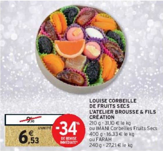 LOUISE CORBEILLE DE FRUITS SECS L'ATELIER BROUSSE & FILS CRÉATION