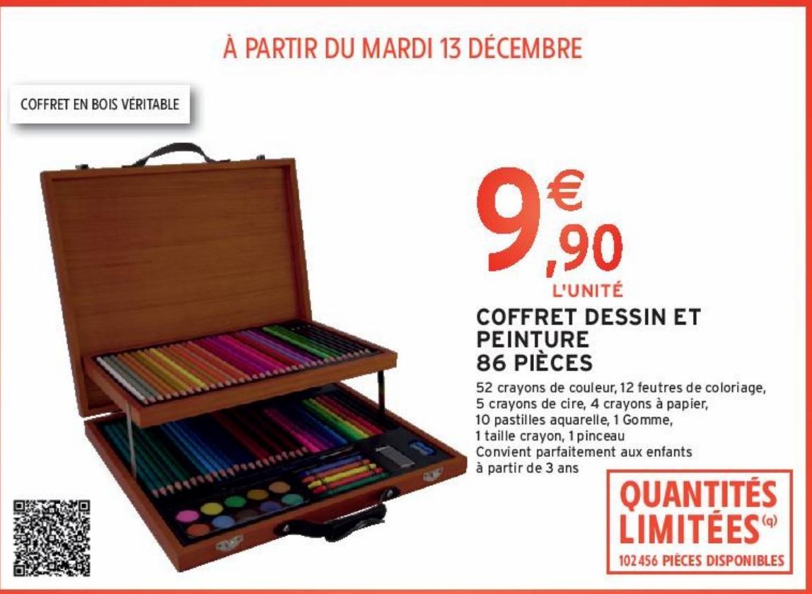 COFFRET DESSIN ET PEINTURE 86 PIÈCES