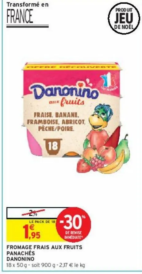 fromage frais aux fruits panachés danonino